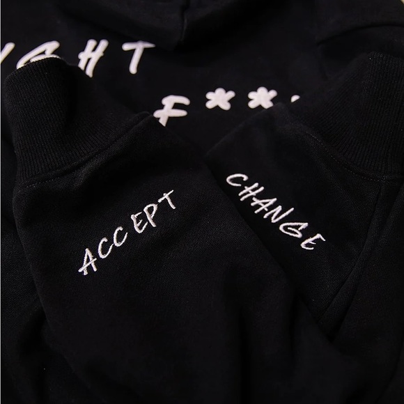NEW - DRMRLAND - ACCEPT CHANGE COMFORT HOODIE (BLACK) - Picture 6 of 7